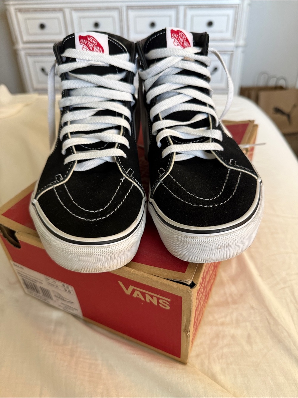 Vans Black & White High-Top Skate Sneakers
